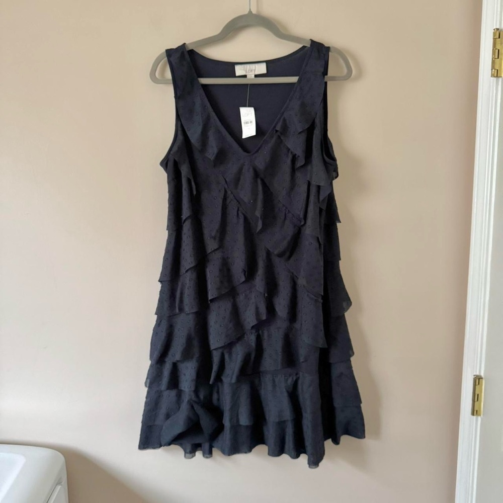 Ann Taylor NWT polka dot navy blue mini dress